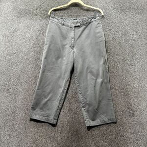 VTG LL‎ Bean Crop Chino Pants Women 10P Gray Mid Rise Straight Leg Cotton